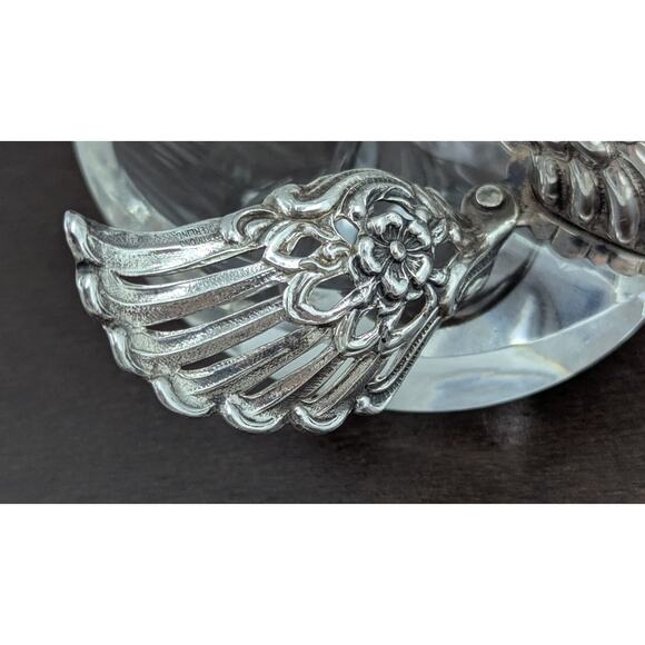Sterling Silver & Crystal Swan Salt Pepper Cellar Articulated Raimond W. Germany - Picture 11 of 15